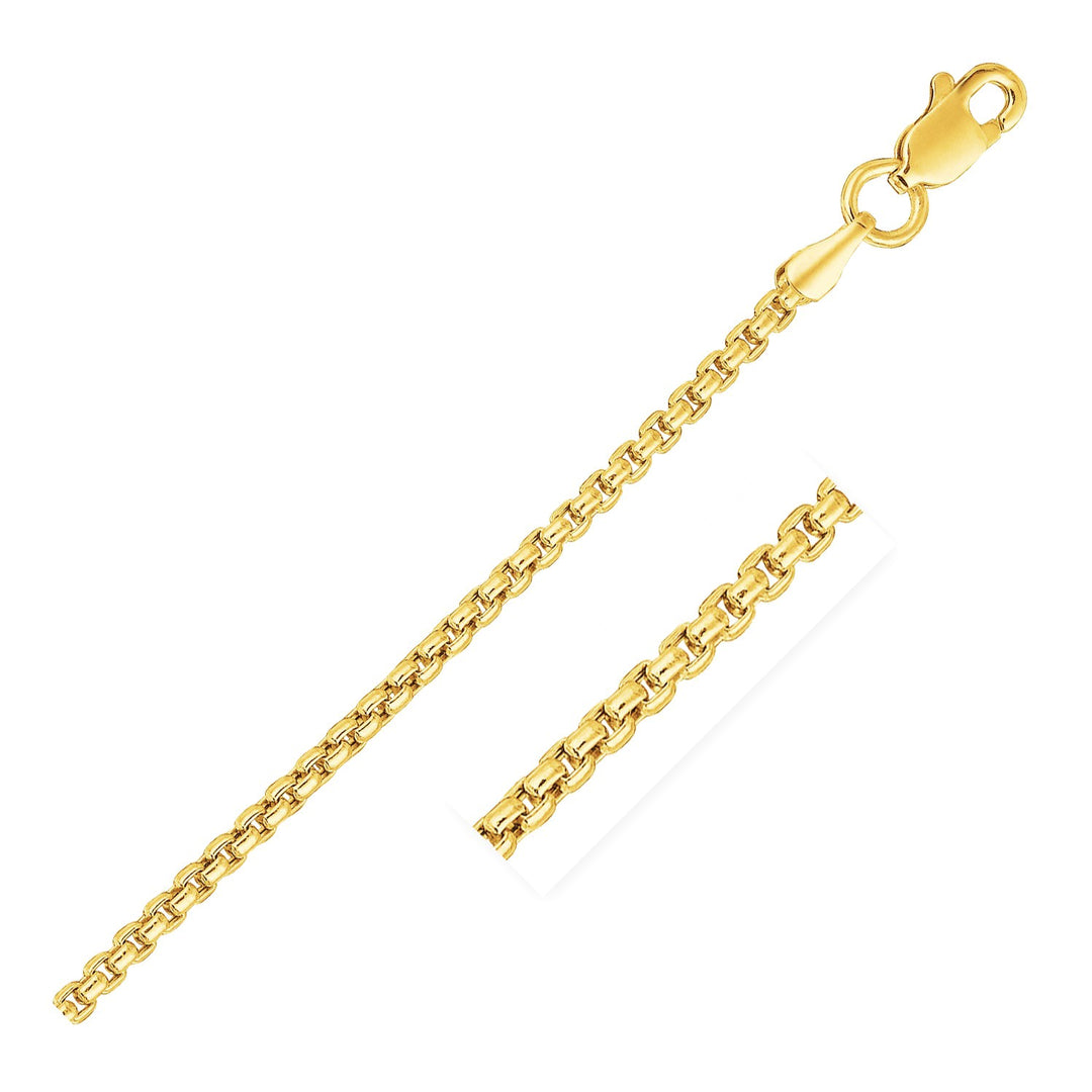 14k Yellow Gold Solid Round Box Chain (1.6 mm)