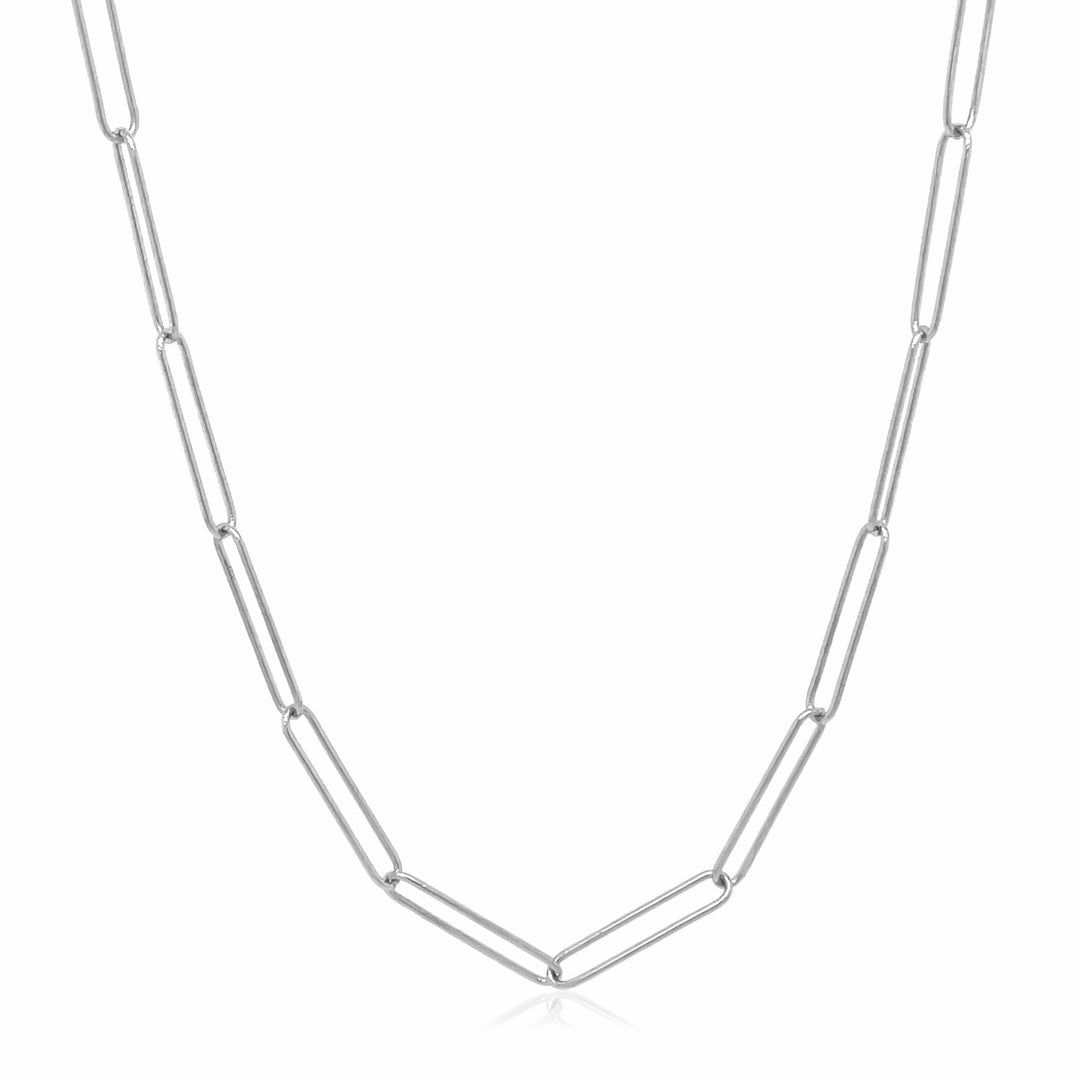 14k White Gold Wire Paperclip Chain (2.70 mm)