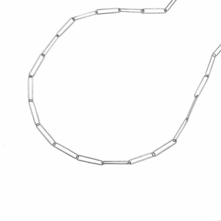 14k White Gold Wire Paperclip Chain (2.70 mm)