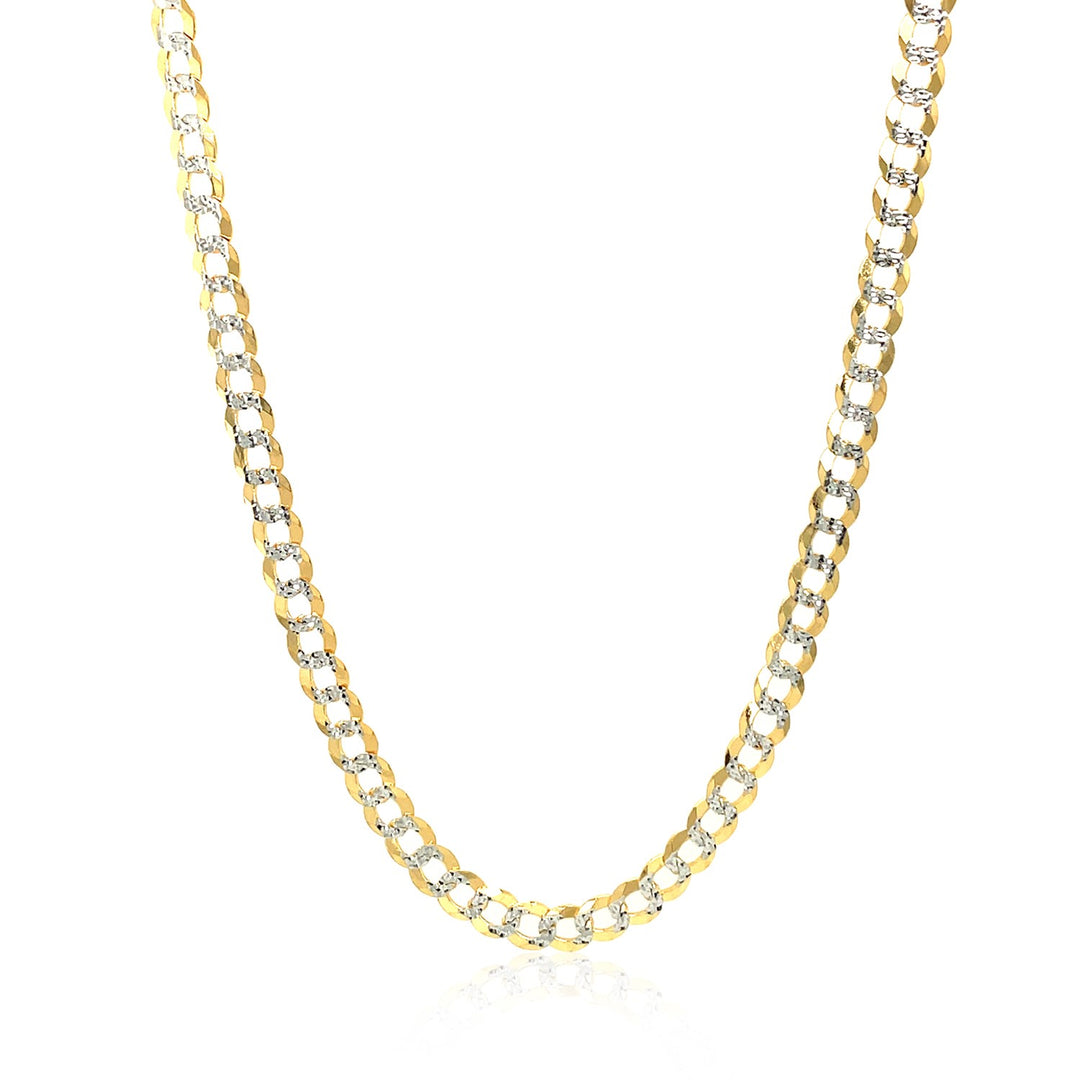 14k Two Tone Gold Pave Curb Chain (3.60 mm)