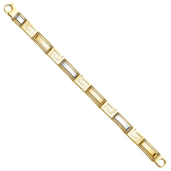 14k Two Tone Gold Mens's  Bracelet 8in image 0