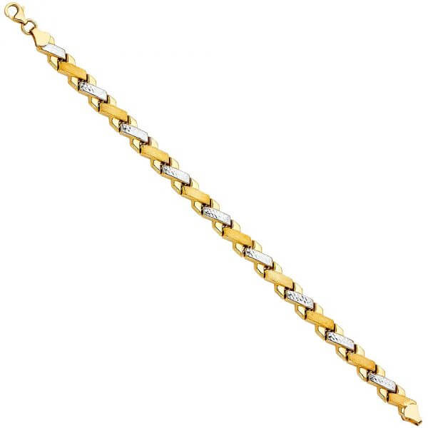 14k Two Tone Gold Stampato Bracelet 7.25in image 0