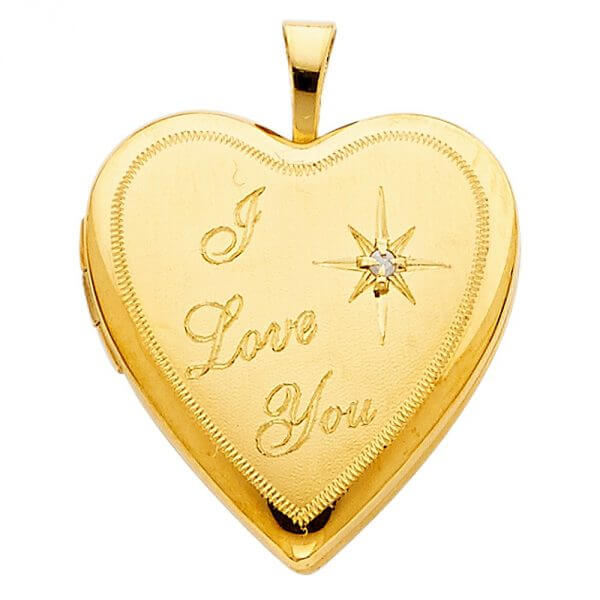 14k Yellow Gold Heart Locket Pendant image 0