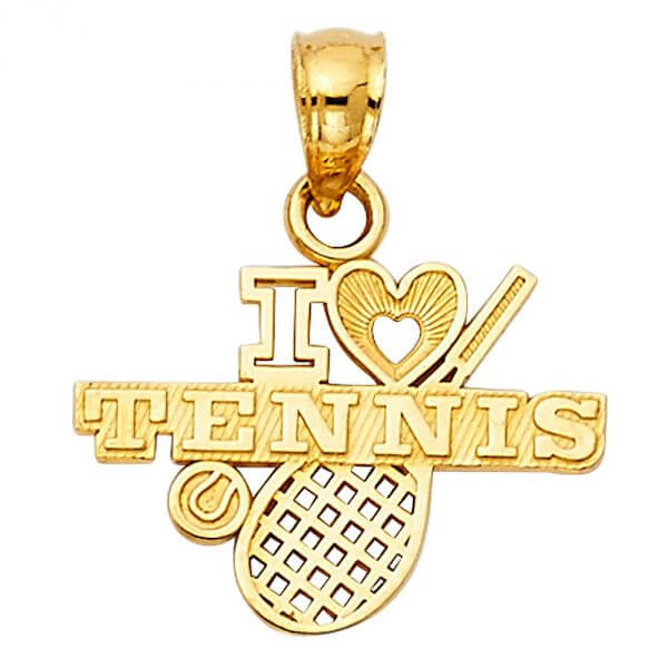 14k Yellow Gold I Love Tennis Pendant image 0