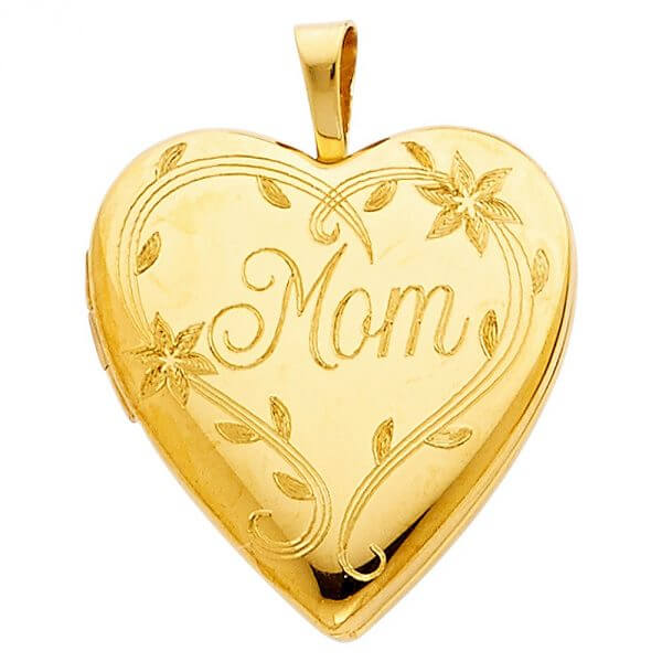 14k Yellow Gold Heart Locket Pendant image 0