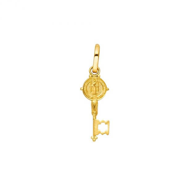 14k Yellow Gold Key Religious Pendant image 0