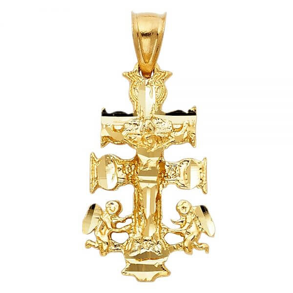 14k Yellow Gold Cross of Caravaca Pendant image 0