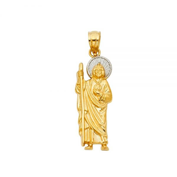 14k Two Tone Gold Jesus Religious Pendant image 0