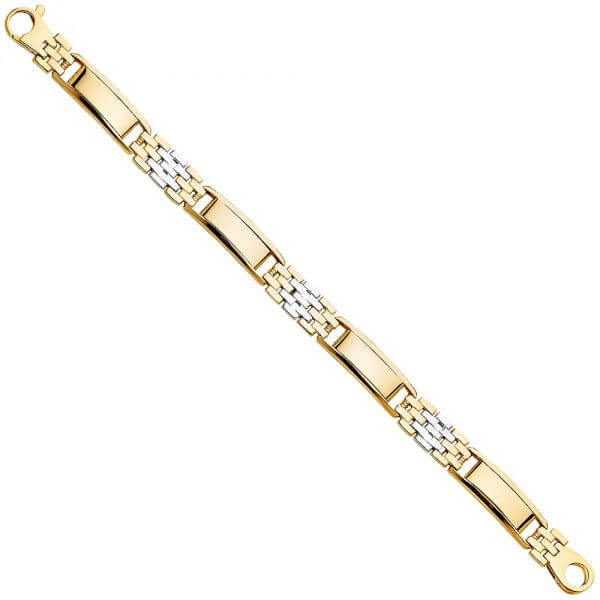 14k Two Tone Gold Mens's  Bracelet 8in image 0