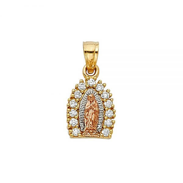 14k Tri-Color Gold Guadalupe Pendant image 0