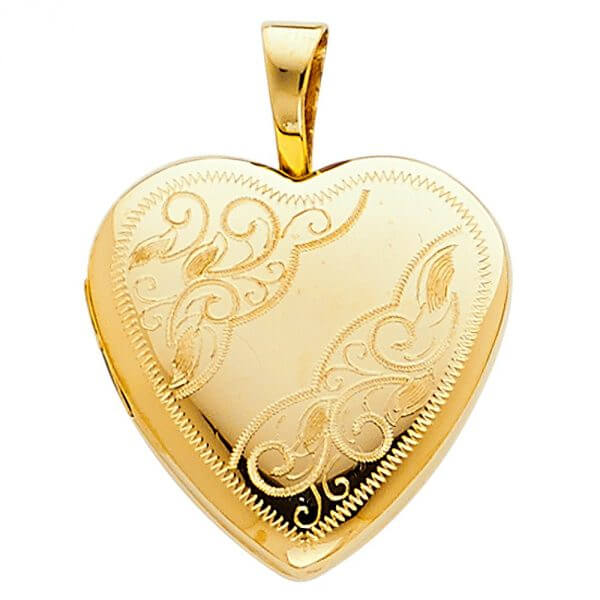 14k Yellow Gold Heart Locket Pendant image 0