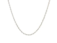 14k White Gold Oval Cable Link Chain (1.50 mm)