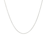14k White Gold Oval Cable Link Chain (1.10 mm)