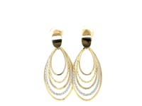14k Two Tone Gold Two Toned Post Earrings with Graduated Ovals