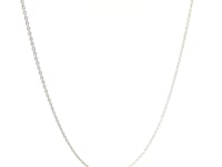 14k White Gold Oval Cable Link Chain (0.85 mm)