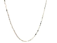 14k White Gold Diamond-Cut Alternating Bead Chain (1.30 mm)