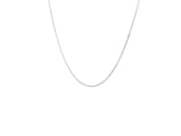 14k White Gold Diamond Cut Cable Link Chain (0.68 mm)