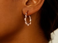 14k Rose Gold Scalloped Hoop Earrings