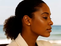 14k Yellow Gold Spherical Stud Earrings (8mm)