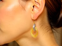 14k Two-Tone Gold Interlaced Multiple Row Earrings