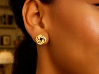 Love Knot Post Earrings in 14k Yellow Gold