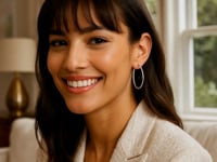 14k White Gold Polished Hoop Earrings (2x30mm)