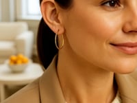 14k Yellow Gold Polished Hoop Earrings (2x30mm)