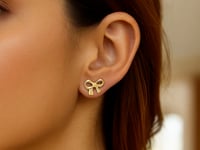 14k Yellow Gold Bow Style Post Earrings