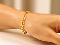 14k Yellow Gold Triple Link Charm Bracelet (5.00 mm)