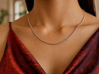 14k White Gold Bead Chain 1.5mm (1.50 mm)