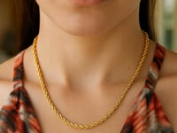 14k Yellow Gold Solid Diamond Cut Rope Chain (3.50 mm)