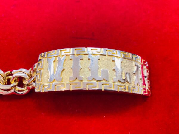10K Yellow Gold Custom Chino Link Bracelet For Men