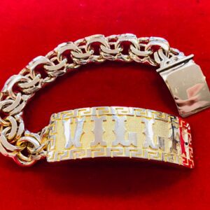 10K Yellow Gold Custom Chino Link Bracelet For Men