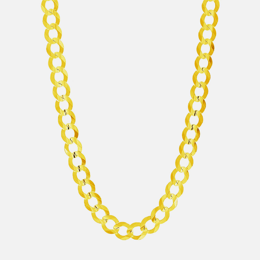 14K YELLOW GOLD SOLID CURB CHAIN