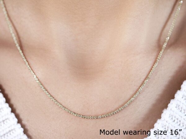 14k Yellow Gold Sparkle Chain 1.5mm