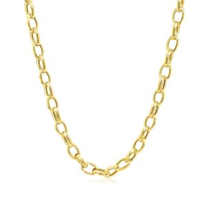 4.6mm 14k Yellow Gold Oval Rolo Chain