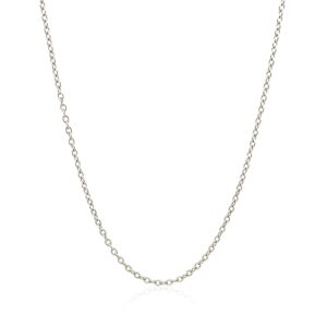 18k White Gold Round Cable Chain 1.5mm