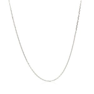 14k White Diamond Cut Cable Link Chain 0.8mm