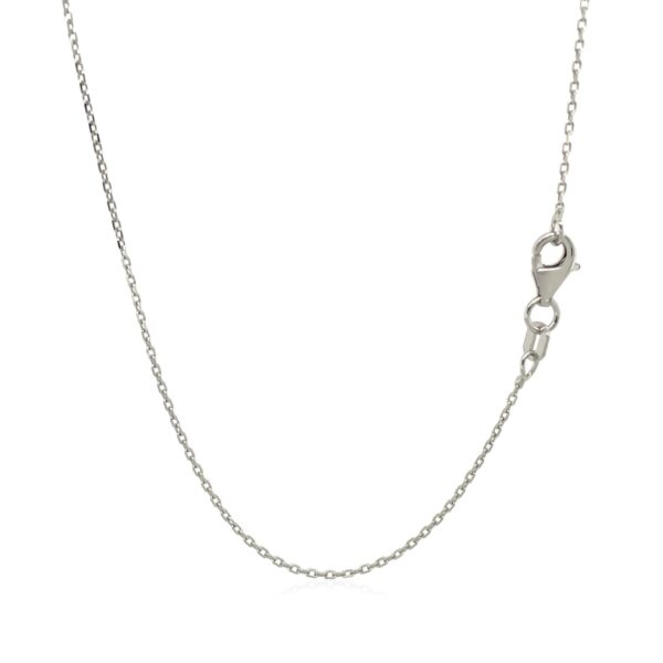 14k White Diamond Cut Cable Link Chain 0.8mm