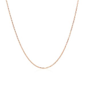 14k Pink Gold Diamond Cut Cable Link Chain 0.8mm