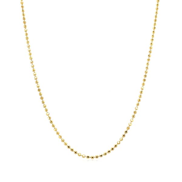 14k Yellow Gold Diamond-Cut Bead Chain 1.2mm