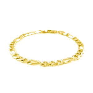 6.0mm 14k Yellow Gold Solid Figaro Link Bracelet
