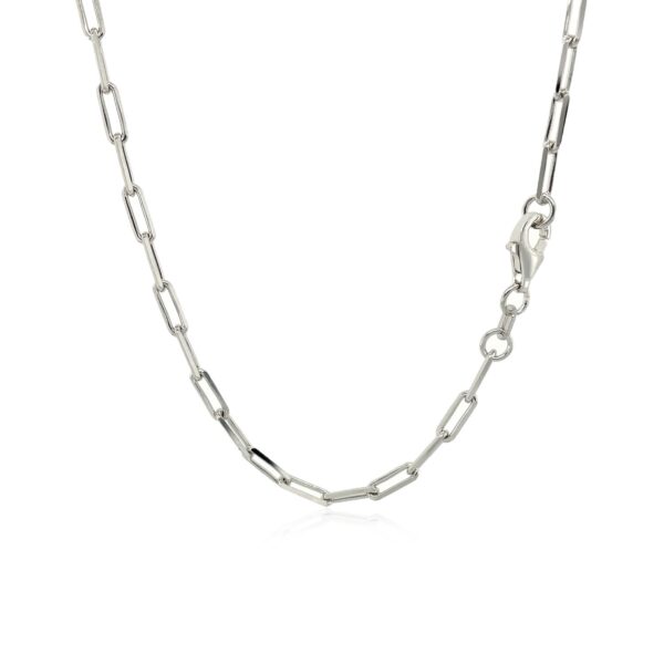 14K White Gold Paperclip Chain (2.5mm)