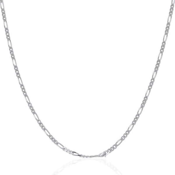 14k White Gold Solid Figaro Chain 1.9mm