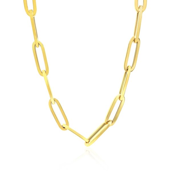 14K Yellow Gold Wide Paperclip Chain (6.1mm)
