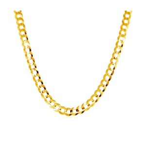 3.6mm 14k Yellow Gold Solid Curb Chain
