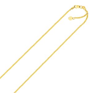 10k Yellow Gold Adjustable Sparkle Chain 1.5mm