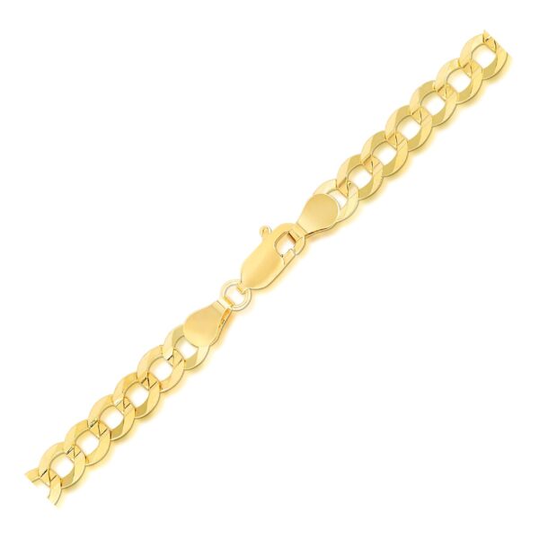 5.7mm 14k Yellow Gold Solid Curb Link Bracelet