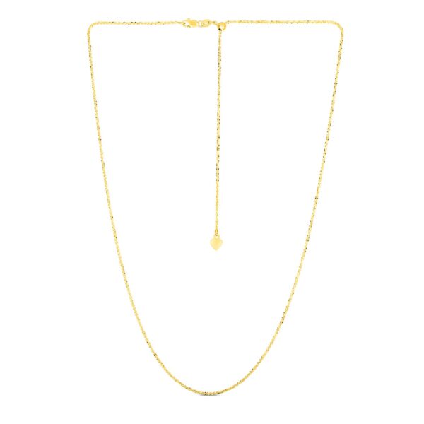 14k Yellow Gold Adjustable Sparkle Chain 1.5mm