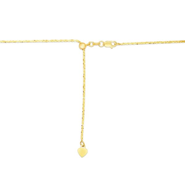 14k Yellow Gold Adjustable Sparkle Chain 1.5mm
